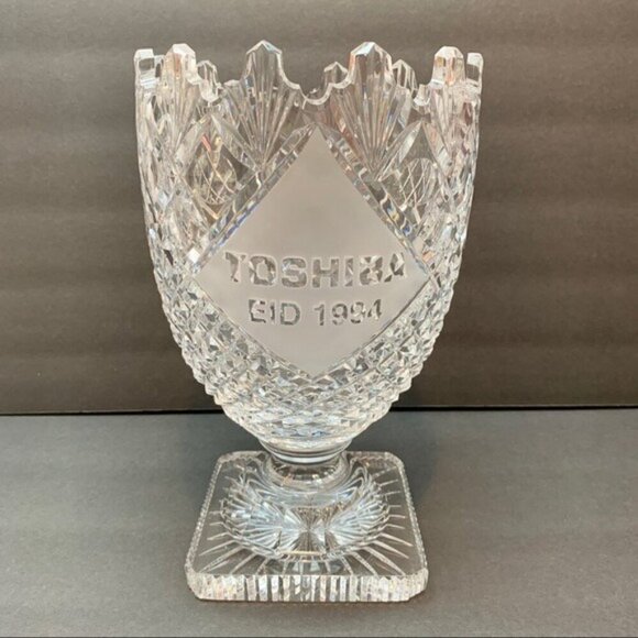 Waterford Crystal Presentation Trophy Vase Toshiba 1994 - Picture 2 of 11